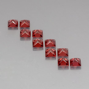 Granato almandino naturale rosso da  ct, quadrato, VVS-VS