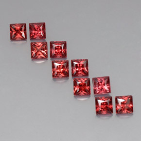 Granato almandino naturale rosso da  ct, quadrato, VVS-VS