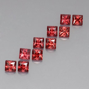 Granato almandino naturale rosso da  ct, quadrato, VVS-VS