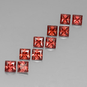 Gemme di Granato Almandino Rosso scuro naturale da  ct, Quadrato, VVS-VS