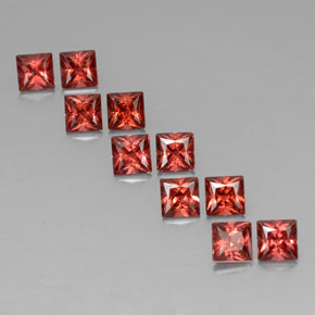 Gemme di Granato Almandino Rosso scuro naturale da  ct, Quadrato, VVS-VS
