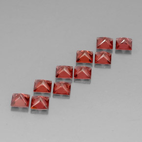 Gemme di Granato Almandino Rosso scuro naturale da  ct, Quadrato, VVS-VS