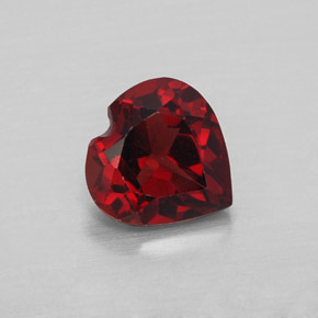 Granato almandino naturale rosso da 1,58 ct, a forma di cuore, VVS-VS