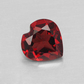 Granato almandino naturale rosso da 1,35 ct, a forma di cuore, VVS-VS