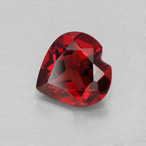Granato almandino naturale rosso da 1,35 ct, a forma di cuore, VVS-VS