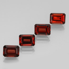 Granato almandino naturale rosso da  ct, taglio smeraldo, VVS-VS
