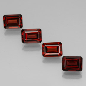 Granato almandino naturale rosso da  ct, taglio smeraldo, VVS-VS