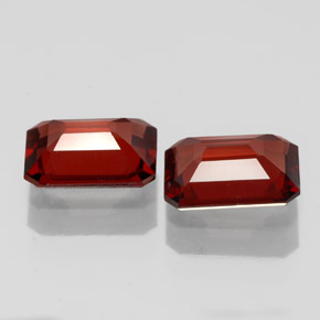 Granato almandino naturale rosso da  ct, taglio smeraldo, VVS-VS