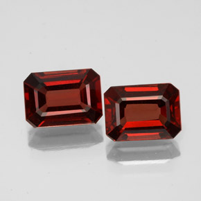 Granato almandino naturale rosso da  ct, taglio smeraldo, VS