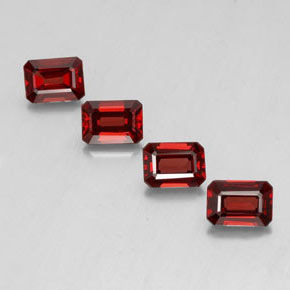 Granato almandino naturale rosso da  ct, taglio smeraldo, VVS-VS