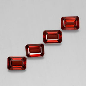 Granato almandino naturale rosso da  ct, taglio smeraldo, VS