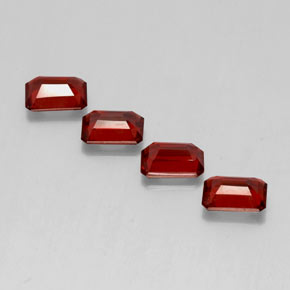Granato almandino naturale rosso da  ct, taglio smeraldo, VS