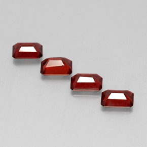 Granato almandino naturale rosso da  ct, taglio smeraldo, VS