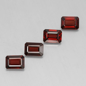 Granato almandino naturale rosso da  ct, taglio smeraldo, VVS-VS