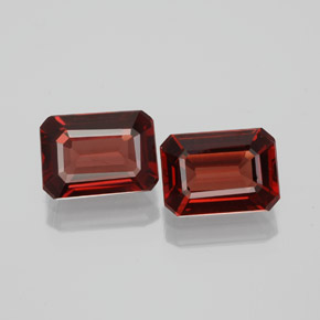 Granato almandino naturale rosso da  ct, taglio smeraldo, VVS-VS