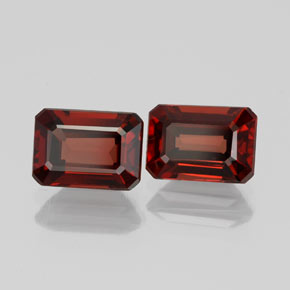 Granato almandino naturale rosso da  ct, taglio smeraldo, VS