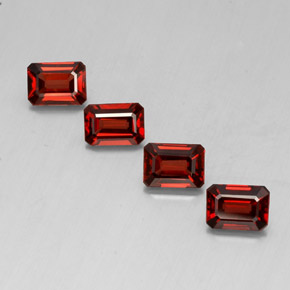 Granato almandino naturale rosso da  ct, taglio smeraldo, VVS-VS