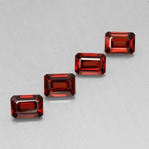 Granato almandino naturale rosso da  ct, taglio smeraldo, VVS-VS