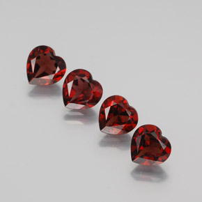 Gemme di Granato Almandino Rosso scuro naturale da  ct, A forma di cuore, VVS