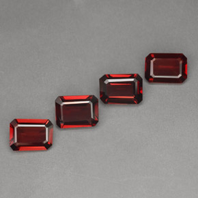 Gemme di Granato Almandino Rosso scuro naturale da  ct, Taglio smeraldo, VVS