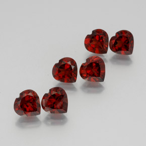 Gemme di granato almandino rosso scuro naturale da 9,63 ct, a forma di cuore, VS