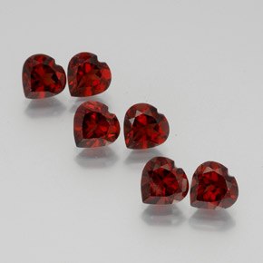 Gemme di granato almandino rosso scuro naturale da 9,63 ct, a forma di cuore, VS