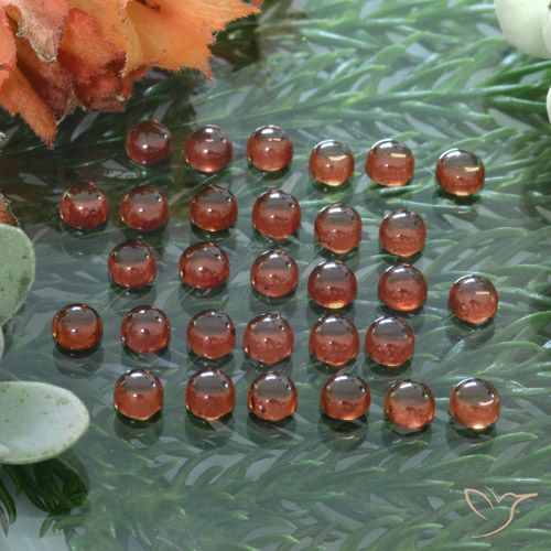 6.16ctw Naturale Rosso caldo Granato Almandino, Rotondo, Trasparente