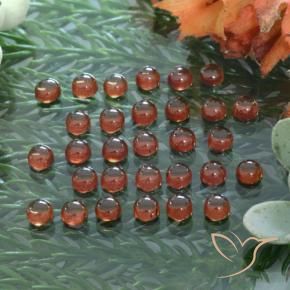 Gemme di Granato Almandino Rosso caldo naturale da 6.16 ct, Rotondo, Trasparente