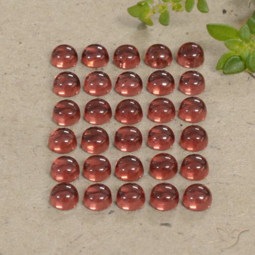 Gemme di Granato Almandino Rosso rosa scuro naturale da 6.24 ct, Taglio rotondo, Trasparente