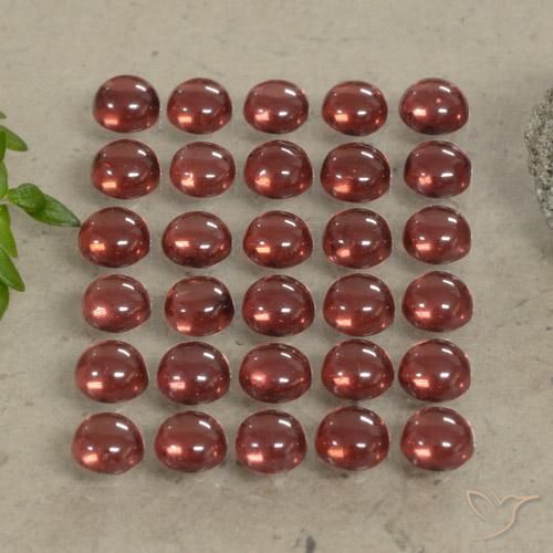 Gemme di Granato Almandino Rosso scuro naturale da 5.08 ct, Rotondo, Trasparente