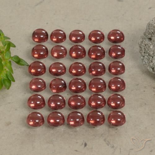Gemme di Granato Almandino Rosso scuro naturale da 5.08 ct, Rotondo, Trasparente