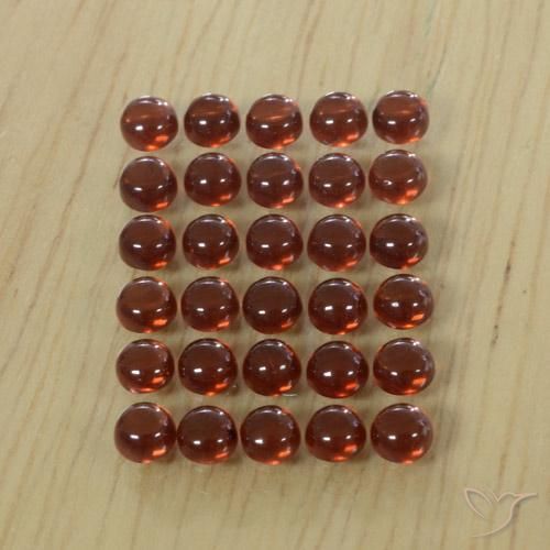 Gemme di Granato Almandino Rosso scarlatto naturale da 5.95 ct, Rotondo, Trasparente