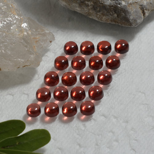 Gemme di Granato Almandino Rosso scuro naturale da 4.46 ct, Taglio rotondo, Trasparente