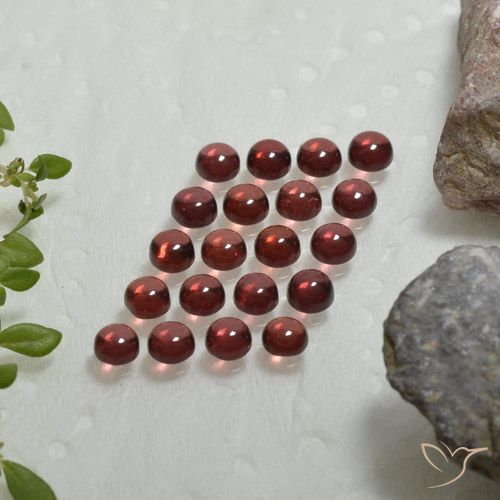 4.00ctw Naturale Vino Rosso Profondo Granato Almandino, Rotondo, Trasparente