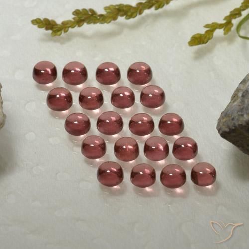 Gemme di Granato Almandino Rosso medio naturale da 3.97 ct, Rotondo, Trasparente