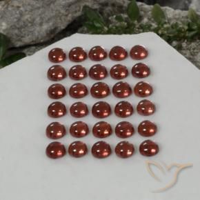 Gemme di Granato Almandino Rosso Cremisi Profondo naturale da 5.04 ct, Rotondo, Trasparente