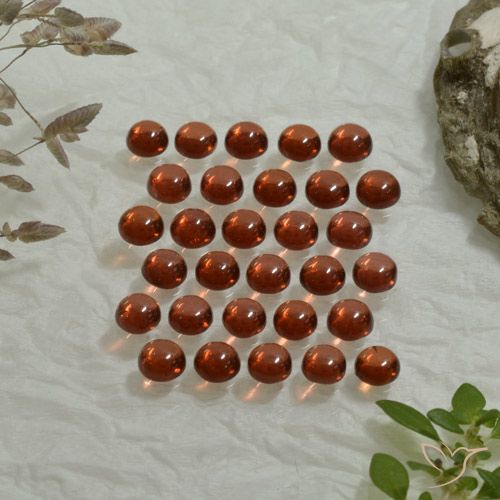 Gemme di Granato Almandino Rosso rosa scuro naturale da 4.98 ct, Taglio rotondo, Trasparente