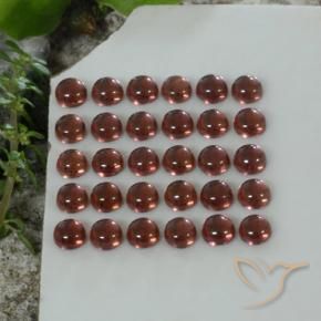 Gemme di Granato Almandino Rosso scuro naturale da 5.69 ct, Rotondo, Trasparente