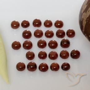 Gemme di Granato Almandino Rosso medio naturale da 5.22 ct, Rotondo, Trasparente