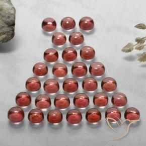 Gemme di Granato Almandino Rosso scuro naturale da 5.63 ct, Rotondo, Trasparente