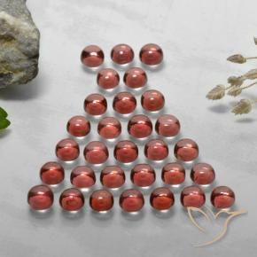 Gemme di Granato Almandino Rosso scuro naturale da 5.63 ct, Rotondo, Trasparente