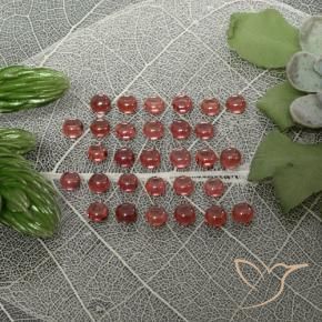 Gemme di Granato Almandino Rosso scarlatto chiaro naturale da 5.95 ct, Rotondo, Trasparente