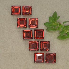 Gemme di granato almandino rosso medio naturale da 4,37 ct, quadrato, VVS-VS