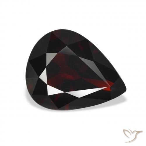 Granato Almandino Rosso scuro naturale da 4.89 ct, Forma a pera, VVS-VS