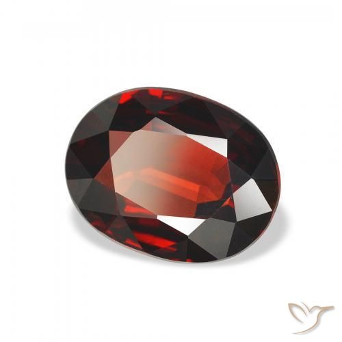 Granato Almandino Rosso scuro naturale da 3.14 ct, Ovale, VVS-VS