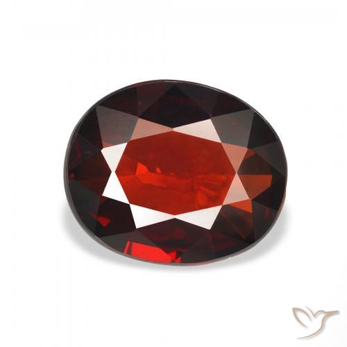 3.19ct Naturale Rosso scuro Granato Almandino, Ovale, VVS-VS