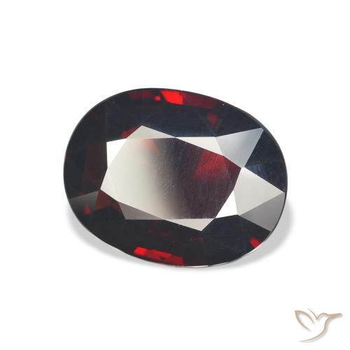 Granato Almandino Rosso scuro naturale da 7.08 ct, Ovale, VVS-VS