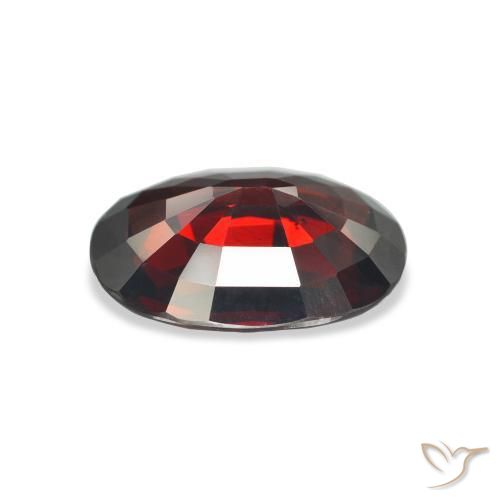 Granato Almandino Rosso scuro naturale da 7.08 ct, Ovale, VVS-VS
