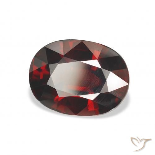 Granato Almandino Rosso scuro naturale da 6.86 ct, Ovale, VVS-VS