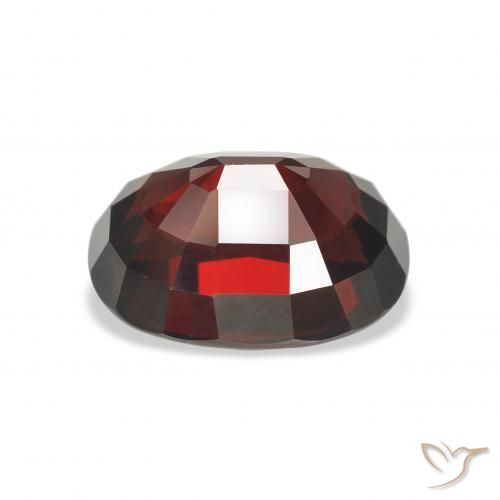 Granato Almandino Rosso scuro naturale da 6.86 ct, Ovale, VVS-VS
